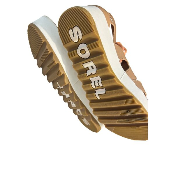 Sorel Women's Cameron Flatform Lace Sandals Honest Beige 9 - Picture 5 of 6